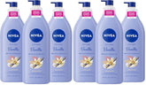 NIVEA Oil Infused Vanilla and Almond Oil Body Lotion for Women,Fast-Absorbing and Non-Greasy Vanilla Scented Lotion Moisturizes for 48 Hours,16.9 Fl Oz Pump Bottle,(Pack of 6)