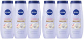 NIVEA Refreshing White Peach and Jasmine Body Wash with Nourishing Serum,Scented Body Wash for Women,Enriched with Provitamin B5 and Vitamin E,20 Fl Oz Bottle,(Pack of 6)