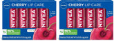 NIVEA Cherry Lip Care,Ruby Tinted Lip Balm Pack with Shea Butter,Nourishing Oils and Vitamin C & E,3-in-1 Moisture,Repair and Color,0.17 Oz Stick,(Pack of 8)