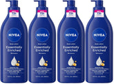 NIVEA Essentially Enriched Body Lotion for Very Dry Skin with Hyaluronic Acid,Almond Oil and Deep Nourishing Serum,72-Hour Body Moisturizer,16.9 Fl Oz Pump Bottle,(Pack of 4)