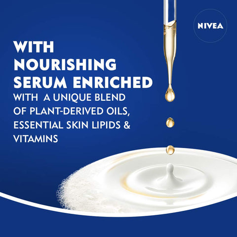 Nivea Pampering Cocoa and Shea Butter Body Wash with Nourishing Serum, Moisturizing Body Wash for Women, Enriched with Provitamin B5 and Vitamin E, 20 Fl Oz Bottle (Pack of 3)