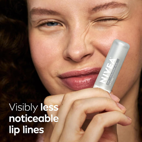 NIVEA Dewy Lip Balm with Hyaluronic Acid, Lightweight and Ultra-Hydrating for All Day Moisture, Leaves Visibly Less Noticeable Lip Lines and No Waxy Feel, 0.18 Oz, Pack of 48