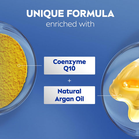 NIVEA Skin Firming Melanin Beauty & Hydration Body Lotion with Q10 and Argan Oil, Firmer Skin in as Little As Seven Days, 16.9 Fl Oz Pump Bottle