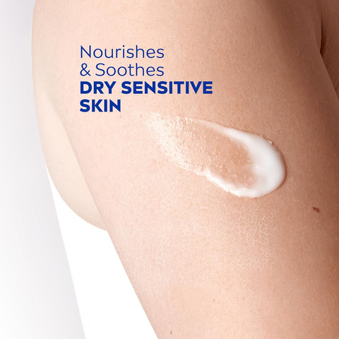 NIVEA Sensitive and Radiant Face and Body Cream for Dry, Sensitive Skin, Vegan Body and Face Moisturizer with Shea Butter and Aloe Vera, 6.8 Oz Tube, Pack of 3