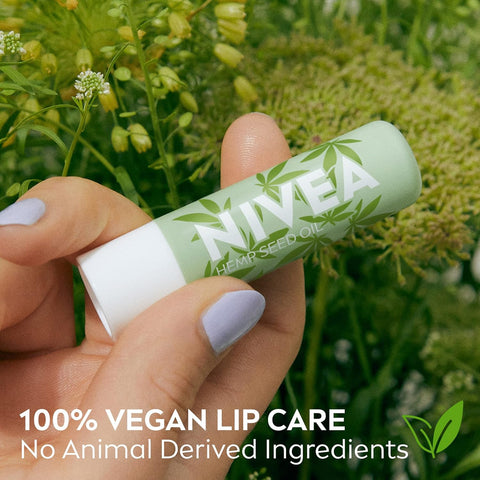 NIVEA Vegan Lip Care Variety Pack, Acai Seed Oil and Hemp Seed Oil with Shea Butter Lip Balm Sticks, 0.17 Oz Stick, Pack of 4
